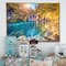 Designart - Turquoise Water and Sunny Beams - Landscape Photography Framed Canvas Print
